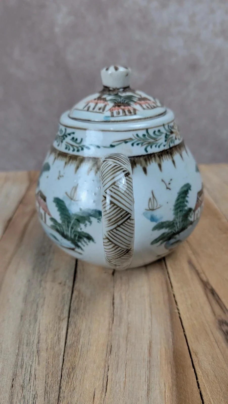 Petite théière vietnamienne peinte main décor paysage traditionnel – photo 7